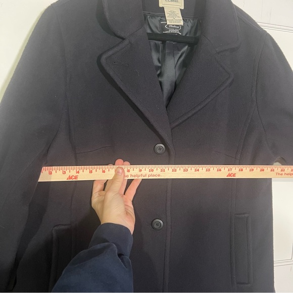 L.L. Bean Classic Lambswool Polo Coat Bellandi Dark Purple Size 1X Made in Italy - Picture 8 of 12